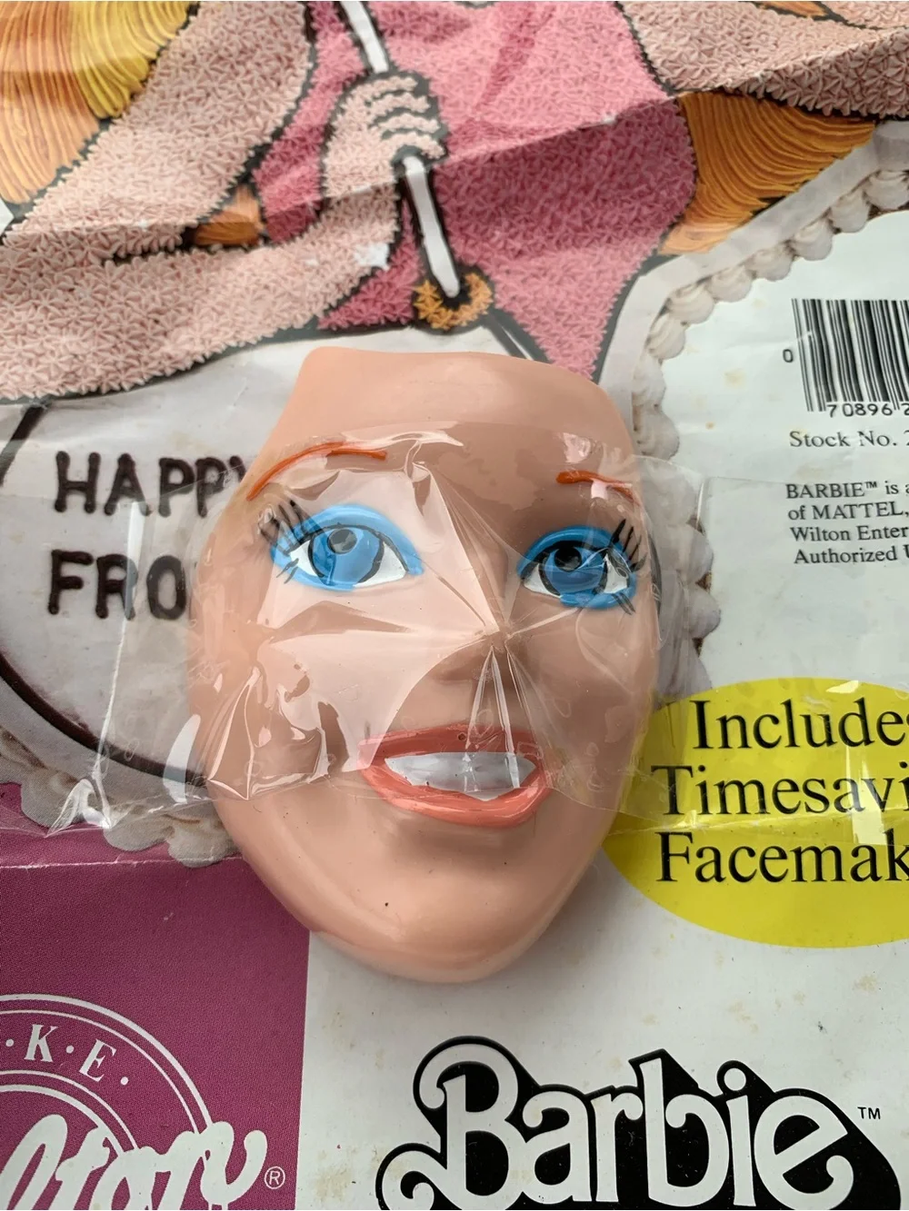 Vintage Mattel Barbie Cake Pan with Pink and Blonde Artwork